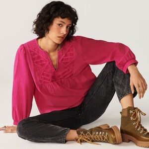 BA&SH ilo fushia shirt. Made in India